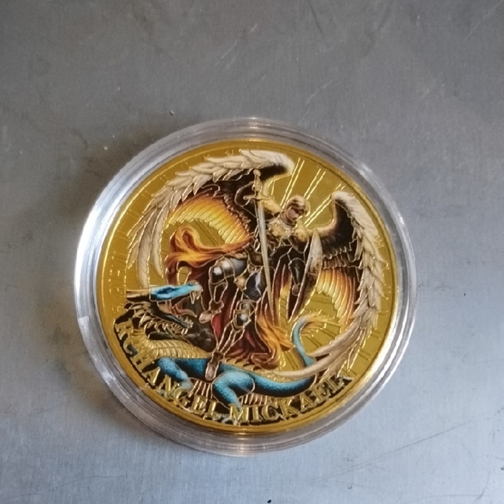 Archangel Multi Color Gold Etched Coin(Mint)